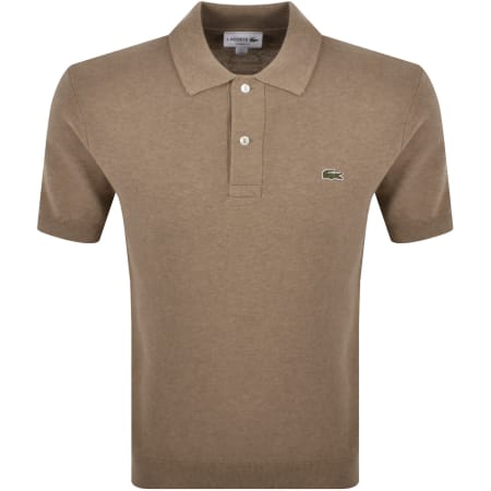 Lacoste Knit Polo Shirt Brown | Mainline Menswear us